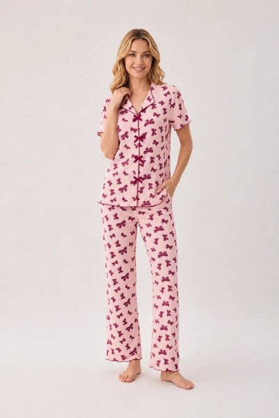 My Hanne Patterned Short Sleeve Women's Pajama Set 2200
