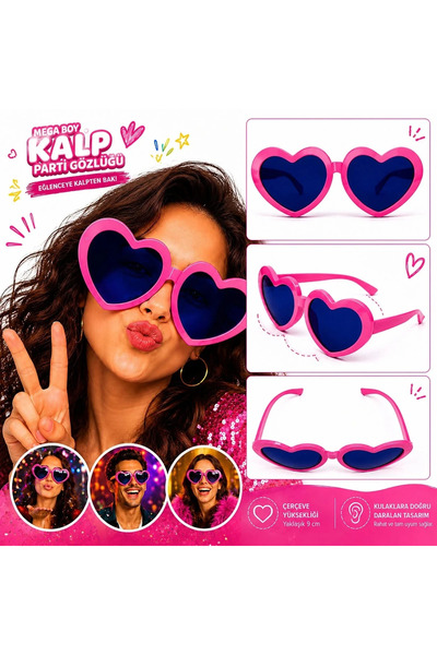 magicool Mega Size Pink Heart Party Glasses