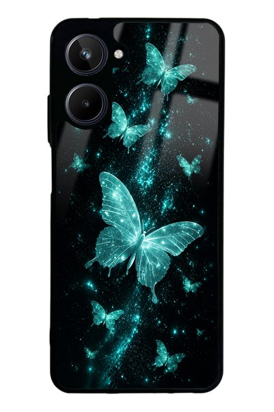 Spoyi Realme 10 Turquoise Galaxy Butterfly Design Glossy Phone Case