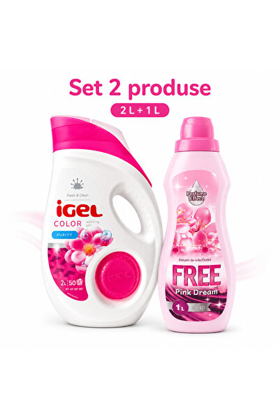 Igel Set 2 Produse pentru Rufe, Color 2 L, FREE Pink Dreams 1 L, Detergent si...