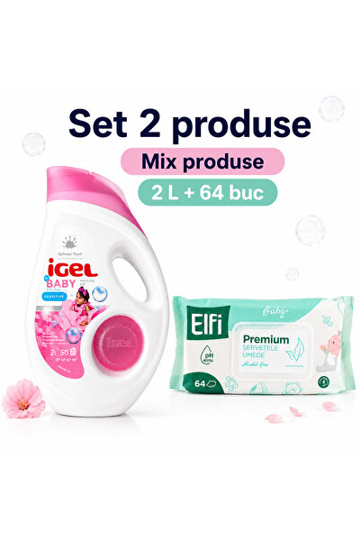 Igel Set Baby 2 Produse, Baby 2 L, ELFI Baby 64 buc, pentru Rufe si Ingrijire...