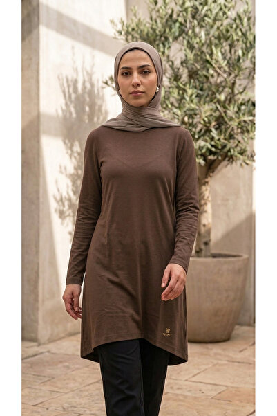 Plistre 2305_Women's Crew Neck Long Sleeve Single Jersey Tunic 100% Cotton