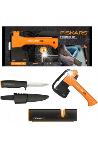 FiSKARS SET DE CAMPING ȘI TREKKING SIEKIERA X5 + CUȚIT + ASCUȚITOR 1057913