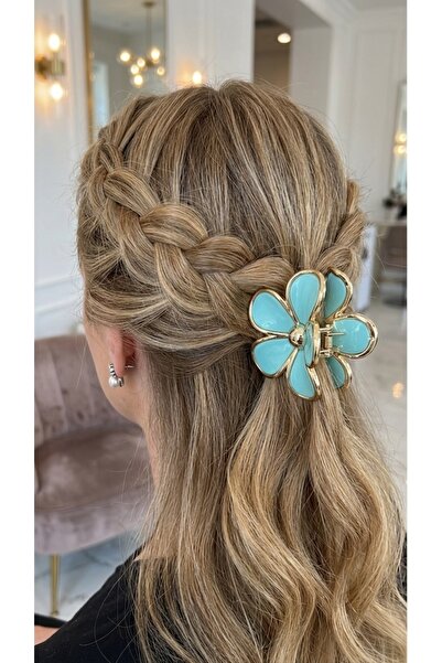 EKİDORA Lotus Model Flower Hairpin Women's Hair Catcher Clasp Colorful Acetat...