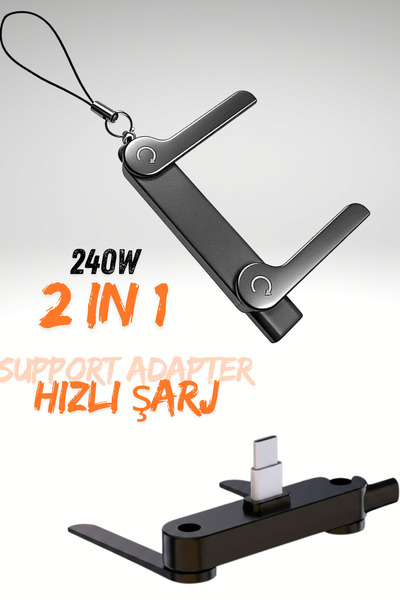 PSGT Type-C Şarj Adaptörü, 240W Süper Hızlı Şarj Destekli Görünmez Standlı Te...