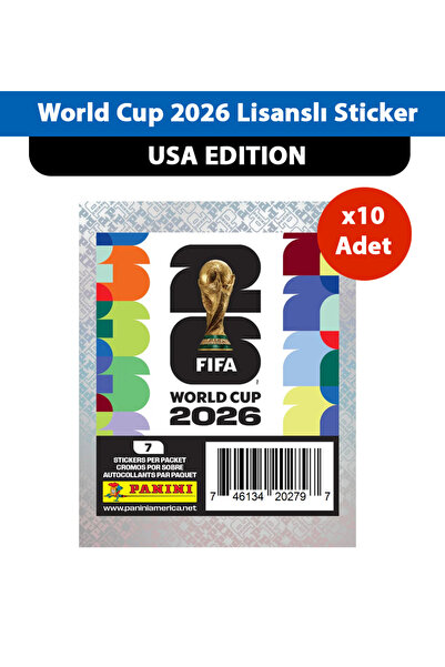 Panini World Cup 2026 x10 Adet USA Edition Lisanslı Sticker Paketi (Toplam 70...
