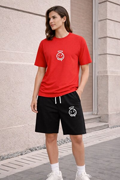 x-compass life Unisex Oversize Printed T-Shirt and Shorts Set – Comfortable F...
