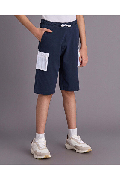 REDTAG Senior Boys Navy Cargo Active Shorts