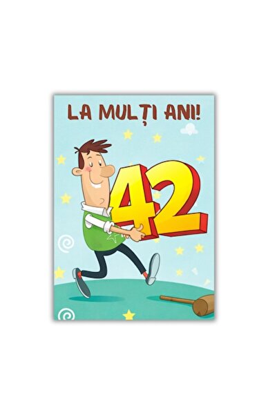 OEM Felicitare 13x18 cm cu plic, aniversare/la mulți ani 42 ani - pentru el