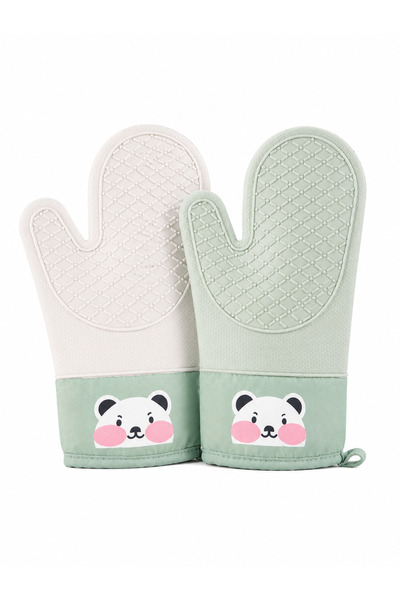 Aşkana Most Preferred Cute Panda Patterned Silicone Kitchen Glove,28.5 Cm,Hea...