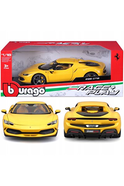 Bburago Junior Ferrari 296 GTB 1:18 Bburago 18-16018 Mașină italiană galbenă