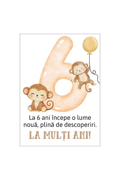 OEM Felicitare aniversară 6 ani, 13x18 cm cu plic