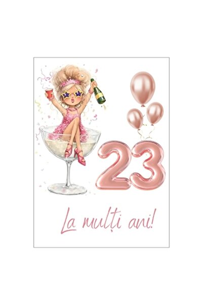 OEM Felicitare aniversară 23 ani cu plic, 13x18 cm
