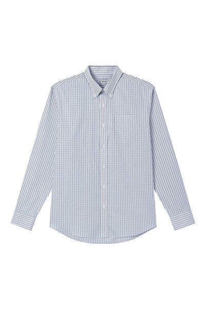 Giordano Men’s Cotton Oxford Wrinkle Free Long-Sleeve Shirt
