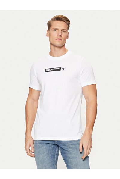 KARL LAGERFELD JEANS TRICOU GRAFIC SLIM Alb Bărbați