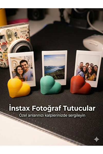 TANORIAN Kalp Fotoğraf Tutucu Instax Fotoğraf Tutucu 3 Adet