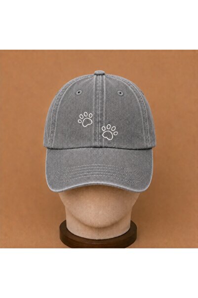 WeavedCo Cute Paw Vintage Washed Hat (Not Printed, Embroidered)