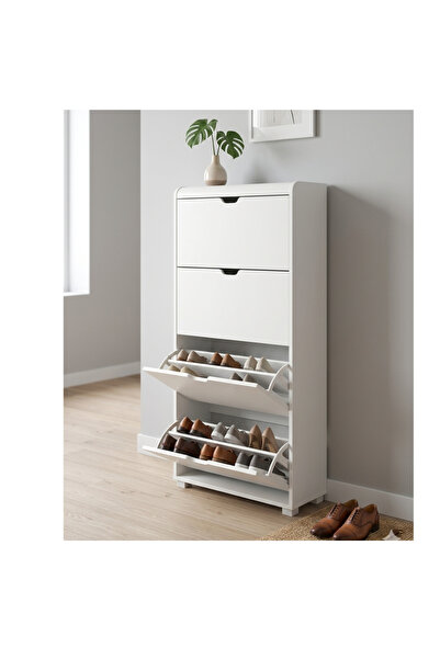 luxino Shoe Cabinet with 4 Flip Drawers,Slim Shoe Storage Cabinets for Entryw...