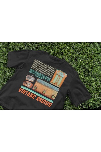 Grafftee Clothing Vintage Radios Printed Unisex Oversize T-Shirt