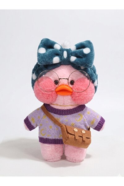 NB market Pink Lalafanfan Plush Toy Duck Plush with Accessories 30cm