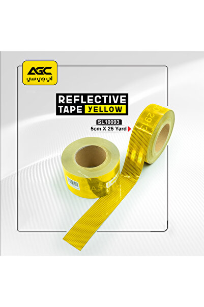 AGC SL10093 Yellow Reflective Safety Tape 5cm x 25 Yard Honeycomb High Visibi...