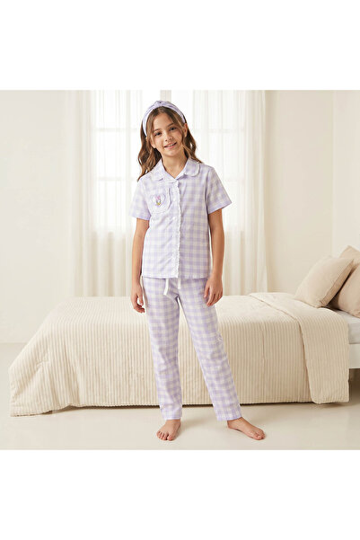 Disney Cotton Collared Short Sleeves Pyjama Set with Daisy Duck Print