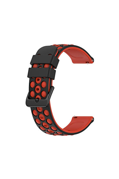 OEM Λουράκι σιλικόνης δίχρωμο διάτρητο Mibro C2 Mibro Watch Lite Μαύρο+Κόκκινο