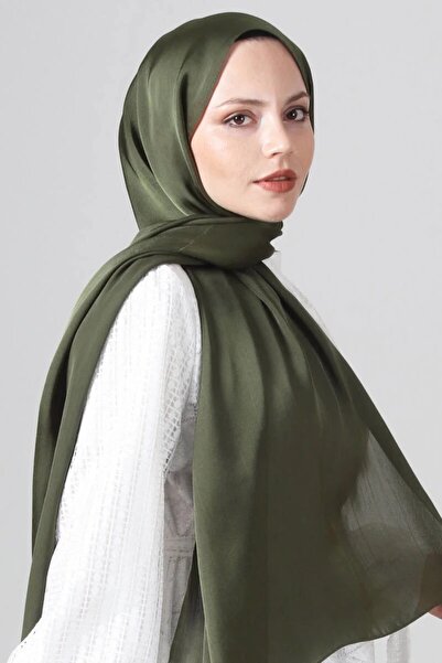 HAREM SCARF Forest Green Como Satin Shawl
