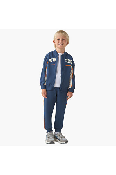 Juniors Boys Jacket and Joggers Set with Piping Accent - Cotton - Long Sleeve...