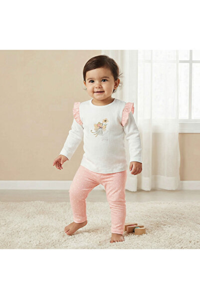 Juniors Cotton Round Neck Long Sleeves Pyjama Set with Graphic Print