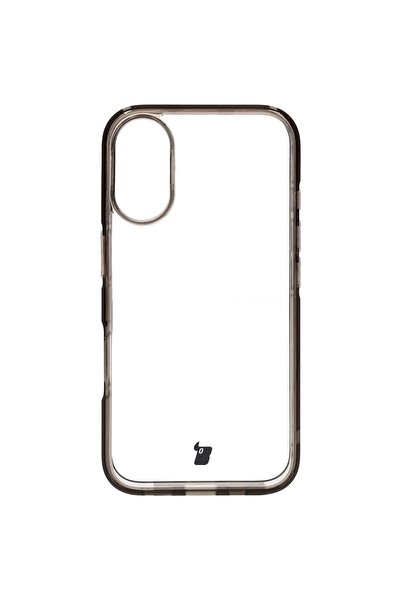 BizonMobile Θήκη Bizon Halo για iPhone 16, Διαφανής/Μαύρη, Αντικραδασμική από...