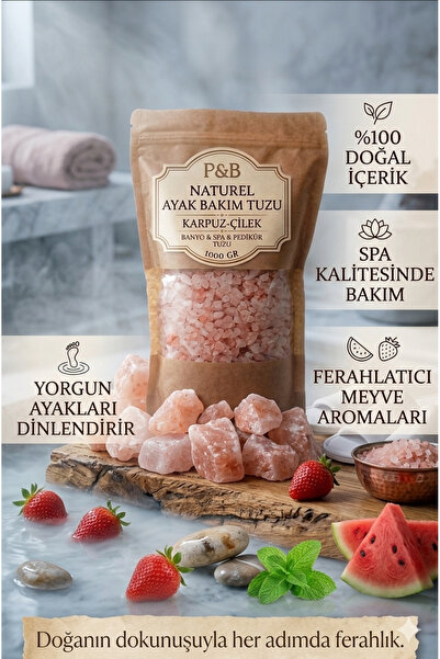 P&B NATUREL Foot Care - Bath and Pedicure Salt Watermelon Strawberry 1000 Gr