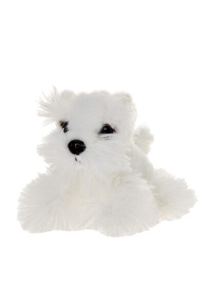 Beppe Mascotă Dog șezând alb 13cm 13853