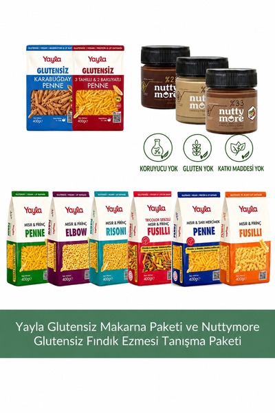 Yayla Glutensiz Makarna Paketi ve Nuttymore Glutensiz Fındık Ezmesi Tanışma P...