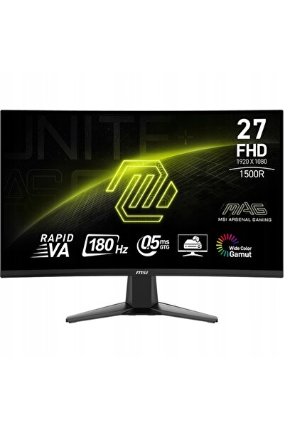 MSİLETİSİM Monitor curbat MSI MAG 27C6F 27'' FHD Rapid VA 180Hz 0,5ms AI Vision