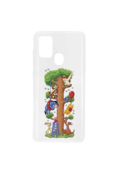 OEM Калъф за Samsung Galaxy A21s, прозрачен силиконов, с десен на дърво и Меч...