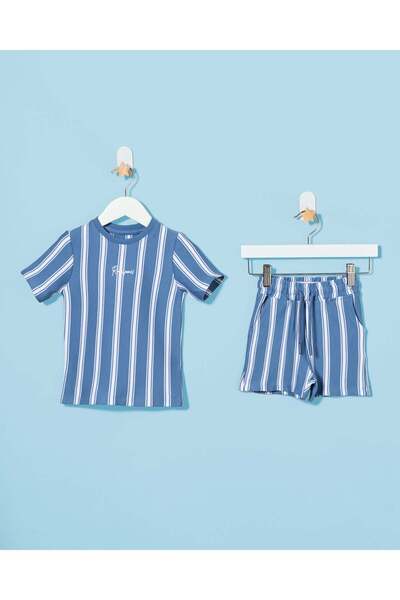 REDTAG Infant Boys Blue T-Shirt With Shorts Set