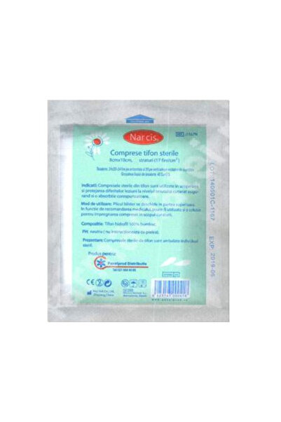 NARCIS Comprese Sterile Narcis, 10cm x 8cm, 50 straturi, tesatura 19 x 15