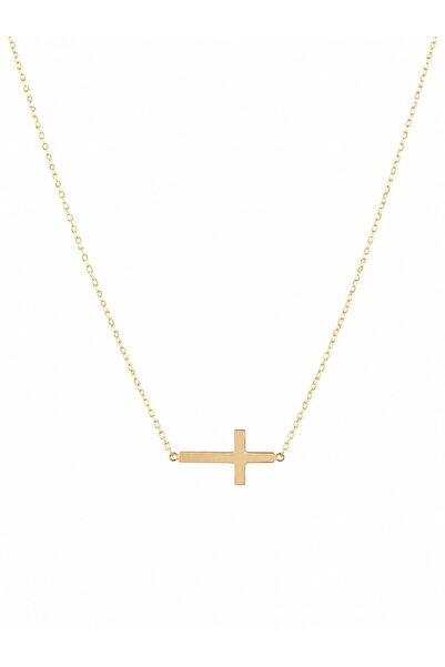 Aur 585 Lănțișor damă din aur galben 14k, model cruce laterală, 45 cm, 0,88 g