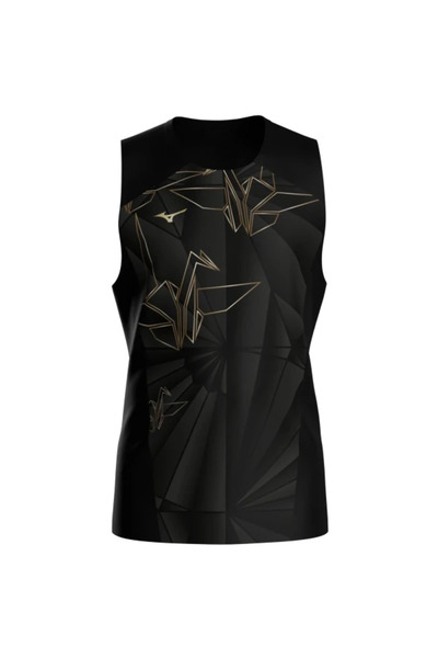 MIZUNO Graphic Tank Men's Sleeveless T-Shirt Black / Patterned