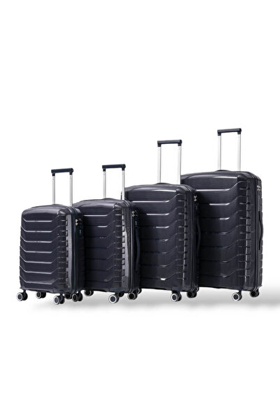 OEM Σετ 4 Σκληρών Βαλιτσών Πολυπροπυλενίου FlyNow FL8013-set4. Μπλε