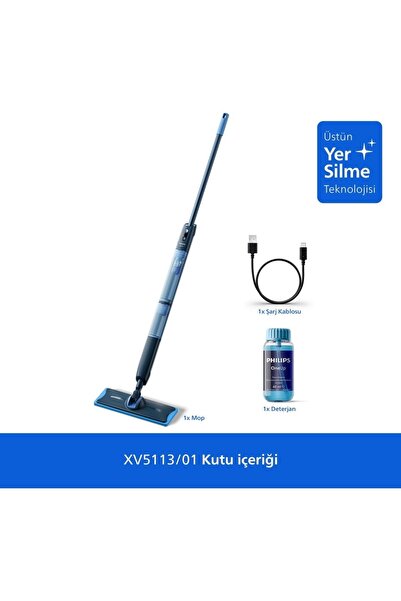 Philips ELVT Yeni Seri Temizleyici 5000 Serisi OneUp Elektrikli Mop,Çift Depo...