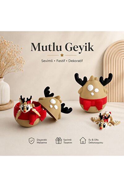 MİNİKOM`S MEGA DEV NOEL GEYİĞİ 2 ADET | RENKLİ 1 ADET NOEL YUMURTASI İLE BERABER