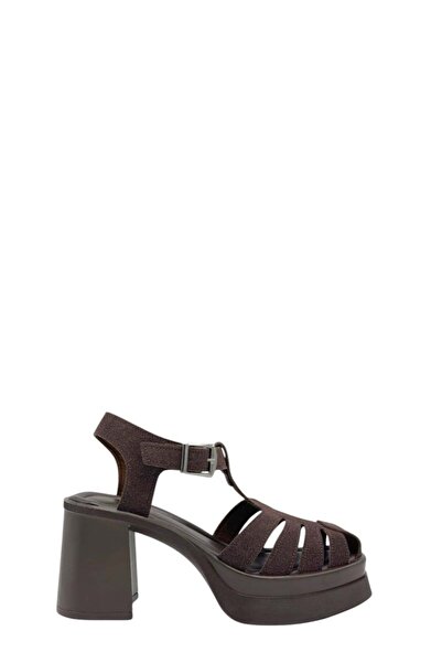 Moulin Shoes Brown Suede Platform Heeled Women's Shoes