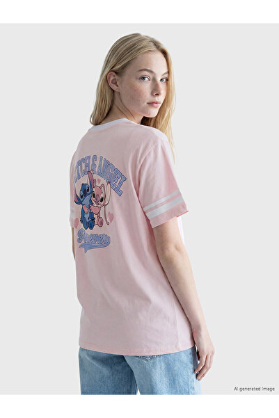 LC Waikiki Peak New Season Stitch Printed 100% Cotton Oversize Women's T-Shirt