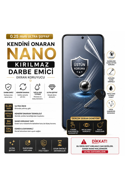 Astakos OPPO Reno 6 Uyumlu 0.25mm Kendini Onaran Repair Şeffaf Nano Kırılmaz ...