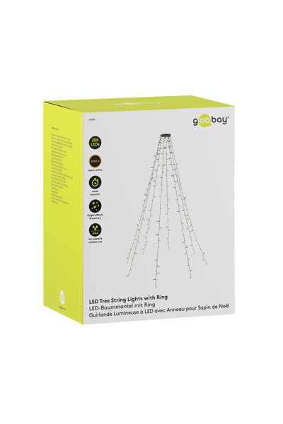 goobay Ghirlandă luminoasă pentru bradul de Crăciun cu inel 200 LED-uri 60385