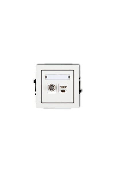 KARLIK Antenă SAT unică Karlik + Priză pentru computer unic 1xRJ45 Alb (DGFK)