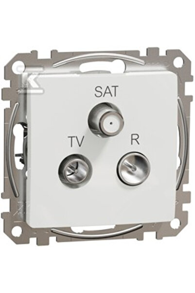 Schneider Electric Priză R/TV/SAT cu orificiu perforat (10dB), albă, Sedna De...