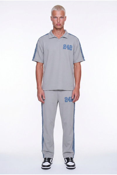 Respire Men's 242 Stripe Detailed Regular Fit Tracksuit Set Gray